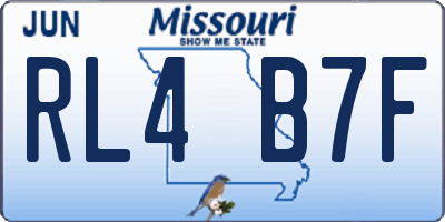 MO license plate RL4B7F