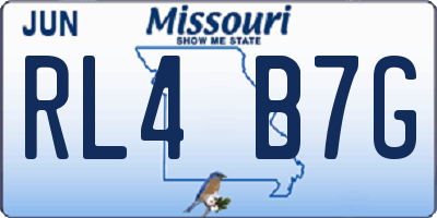 MO license plate RL4B7G