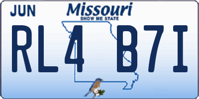 MO license plate RL4B7I