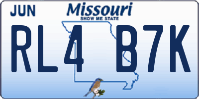 MO license plate RL4B7K