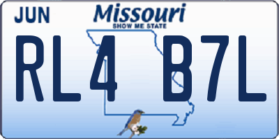 MO license plate RL4B7L