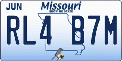 MO license plate RL4B7M