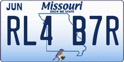 MO license plate RL4B7R