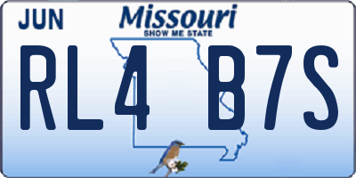 MO license plate RL4B7S