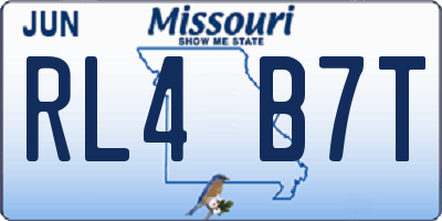 MO license plate RL4B7T