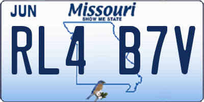 MO license plate RL4B7V