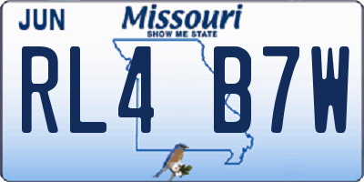 MO license plate RL4B7W