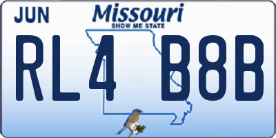 MO license plate RL4B8B