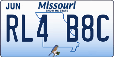 MO license plate RL4B8C