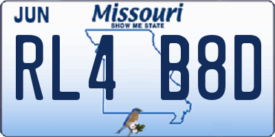 MO license plate RL4B8D