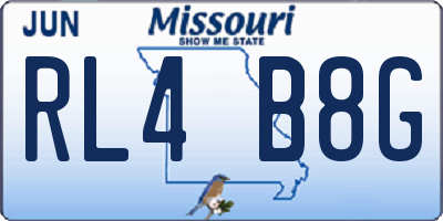 MO license plate RL4B8G