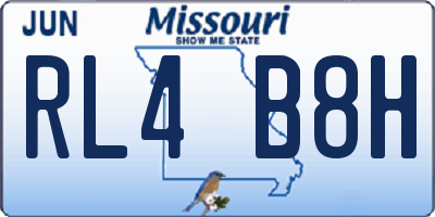 MO license plate RL4B8H