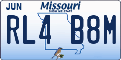 MO license plate RL4B8M