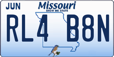 MO license plate RL4B8N