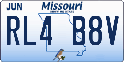 MO license plate RL4B8V