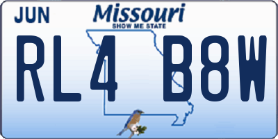 MO license plate RL4B8W