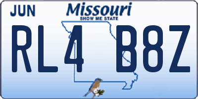MO license plate RL4B8Z