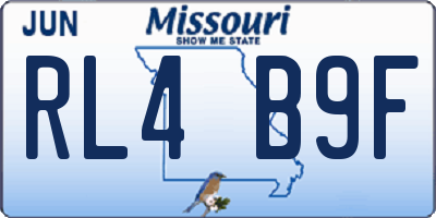 MO license plate RL4B9F