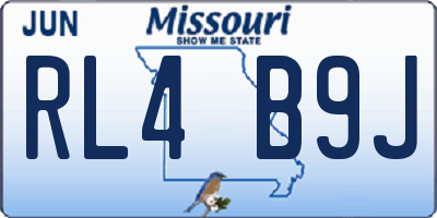 MO license plate RL4B9J