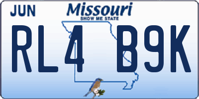 MO license plate RL4B9K