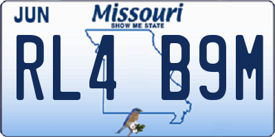 MO license plate RL4B9M