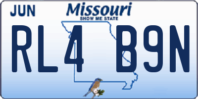 MO license plate RL4B9N