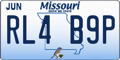 MO license plate RL4B9P