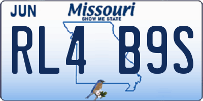 MO license plate RL4B9S