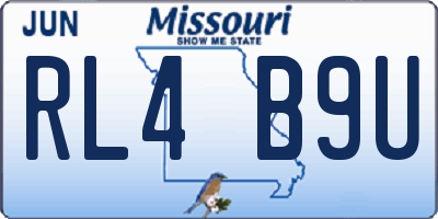 MO license plate RL4B9U