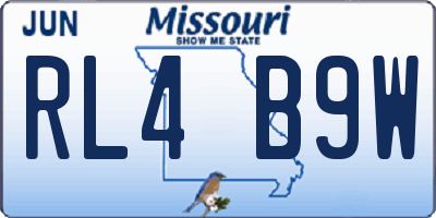 MO license plate RL4B9W