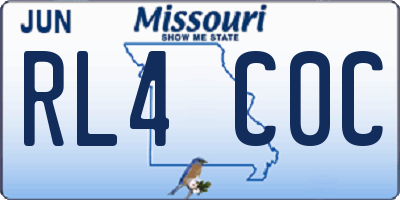 MO license plate RL4C0C