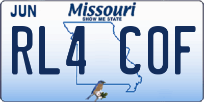 MO license plate RL4C0F