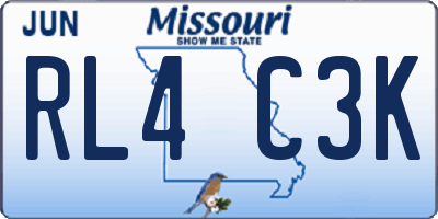 MO license plate RL4C3K