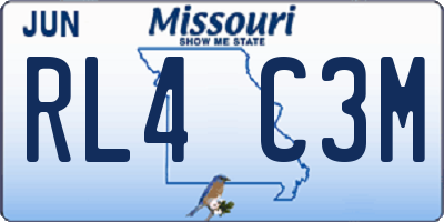 MO license plate RL4C3M