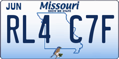 MO license plate RL4C7F