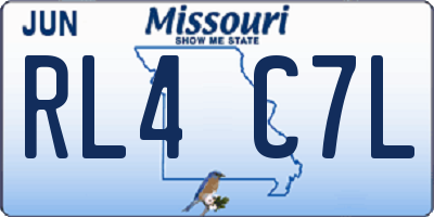 MO license plate RL4C7L