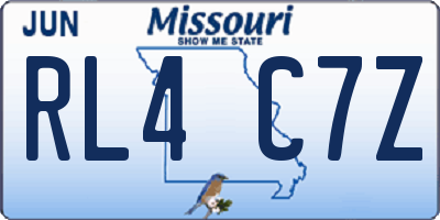 MO license plate RL4C7Z