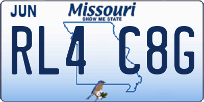 MO license plate RL4C8G