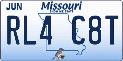 MO license plate RL4C8T