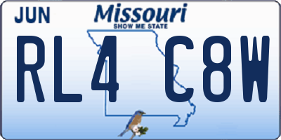 MO license plate RL4C8W