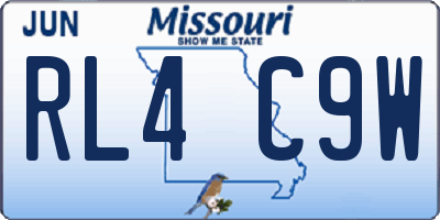 MO license plate RL4C9W