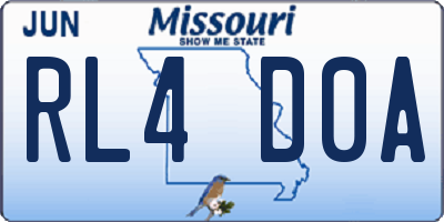 MO license plate RL4D0A