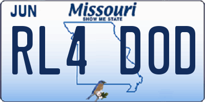 MO license plate RL4D0D
