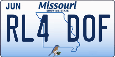 MO license plate RL4D0F