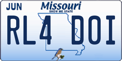 MO license plate RL4D0I