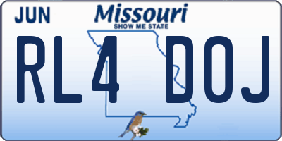 MO license plate RL4D0J