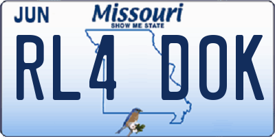 MO license plate RL4D0K
