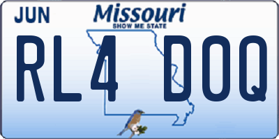 MO license plate RL4D0Q