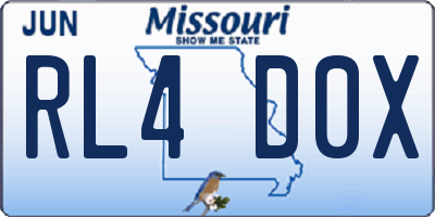 MO license plate RL4D0X
