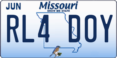 MO license plate RL4D0Y